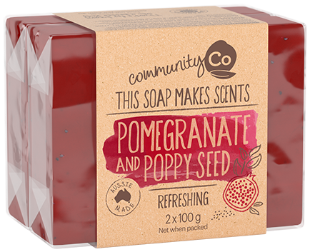 Pomegranate and Poppyseed Soap 2 x 100g