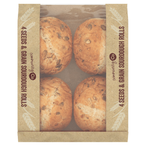 Community Co Seeds & Grain Sourdough Rolls 4 Pack