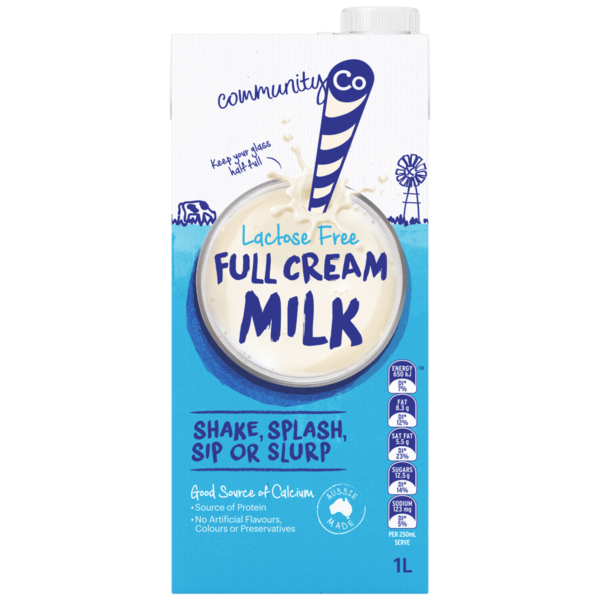 Community Co Lactose Free Full Cream Milk 1L