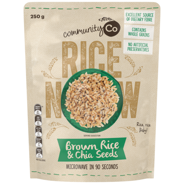 Community Co Microwavable Brown Rice & Chia Seeds 250g