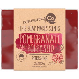 Community Co Pomegranate & Poppyseed Soap 2 x 100g