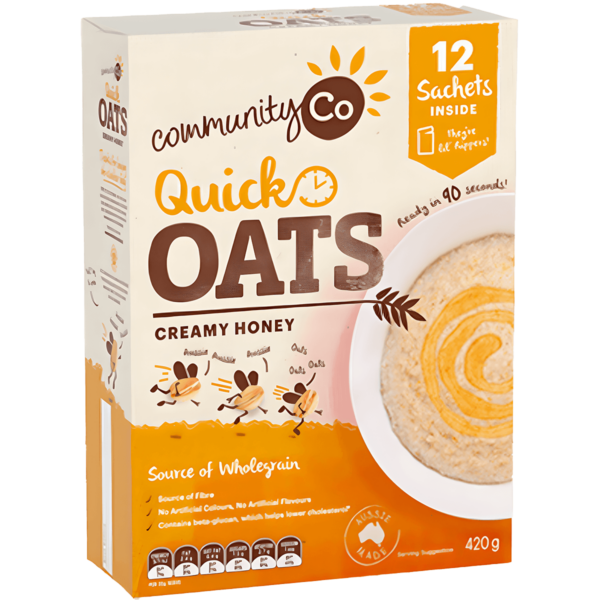 Community Co Quick Oats Honey Flavoured 12 Sachets