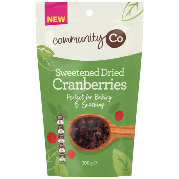 Community Co Sweetened Dried Cranberries 200g